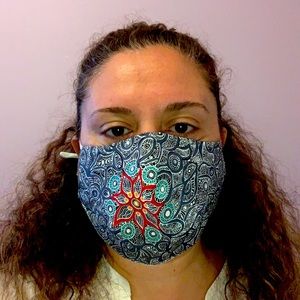 Fabric face mask.